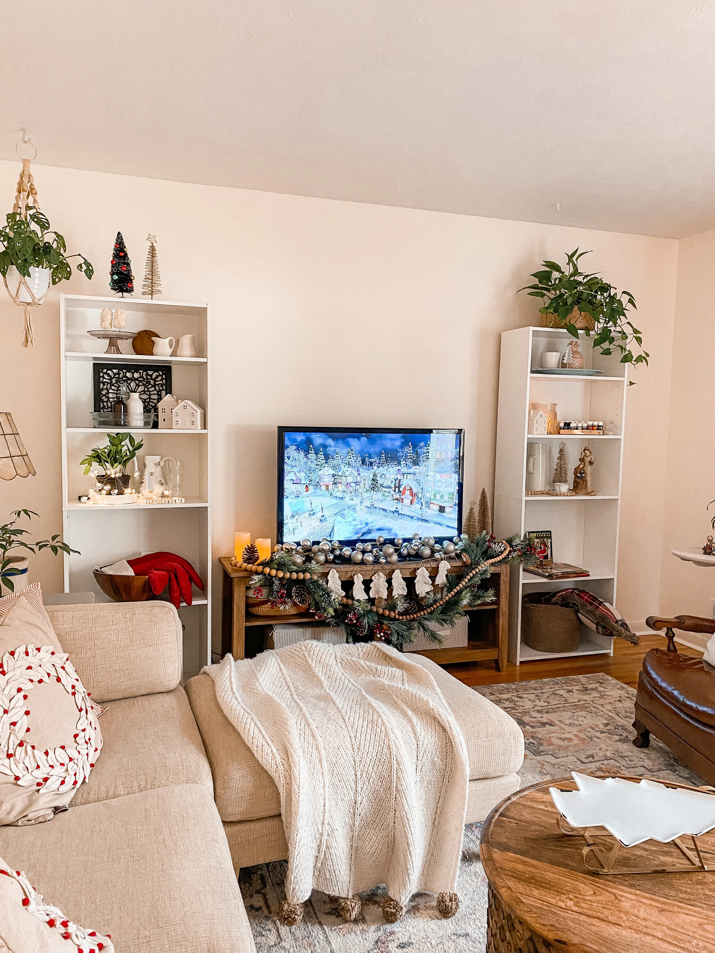 Media Console and Bookshelves in the Living Room Sponsored by